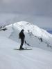 the skier is not standing on a cornice